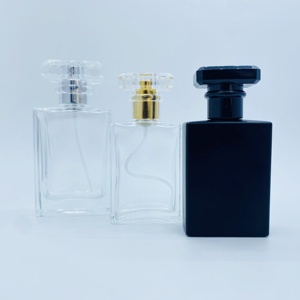 Luxury Perfume Dispenser Bottle 50ml 100ml <b>Glass</b> Base with Plastic Lid for Handcrafting Personal Care Perfumes - Product Image 1
