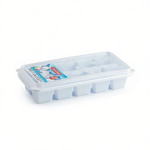 Bandeja para Cubos de Hielo PlasticForte de 12 Compartimentos Transparente con Tapa para Uso en Congelador - Product Image 2