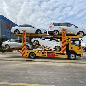 Camión de Transporte de Autos Pequeño de Buena Calidad, Marca HOWO, Doble Plataforma, 2 Ejes, Transportador de 4 Autos en Venta - Product Image 1
