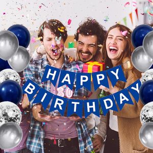 Décorations d'<span class=keywords><strong>anniversaire</strong></span> bleues pour <span class=keywords><strong>homme</strong></span>, fournitures de fête d'<span class=keywords><strong>anniversaire</strong></span> pour lui, elle, femme, garçon, fille, ensemble de <span class=keywords><strong>décoration</strong></span> de fête pour 16e, 20e, 21e, 22e, 25e, 30e <span class=keywords><strong>anniversaire</strong></span> - Product Image 4