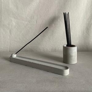 Porta incenso lungo moderno minimalista in cemento bruciatore di incenso Zen portacolori e meditazione aromi profumati decorazioni per la casa - Product Image 4
