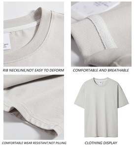 เสื้อยืดคอกลมผู้ชายผ้าฝ้าย 100% 220GSM ขายส่ง พิมพ์ลายโลโก้ตามสั่งด้วยเทคนิค DTG และสกรีน พิมพ์ลายเสื้อเปล่าทรงปกติ แขนสั้น สไตล์ลำลอง เสื้อยืดพื้นฐาน - Product Image 2