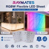 Feuille LED Premium 4-en-1 découpable ultra-mince RGBW DC24V, feuille LED flexible pour rétroéclairage mural en marbre