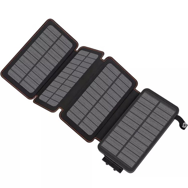 2 in 1 Detachable Solar Phone Charger Power Bank Portable Foldable Solar Panels Leather Cover Powerbank