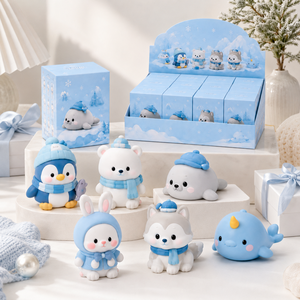 Juguetes de Regalo <span class=keywords><strong>Kawaii</strong></span> para Niños, Caja Sorpresa de Animales Lindos, Figura de PVC, Oso Polar, Foca, Pingüino, Figuras de Acción Coleccionables en Miniatura - Product Image 3