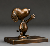 Sculpture de figurine moderne en bronze Snoopy pour l'art de collection de bandes dessinées pour la décoration intérieure et extérieure