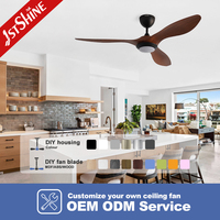 Ventilador de Techo 1stshine con Aspas de ABS con Aspecto de Madera, Compatible con Alexa y Google, Ultra Silencioso, con Luz LED Regulable, de Alta Eficiencia y Resistente