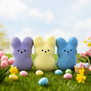 Vente en gros de lapins en peluche colorés de 15 cm, jouets de Pâques, simulation d'animaux en peluche, poupée pour enfants, coussin doux, cadeaux - Product Image 3