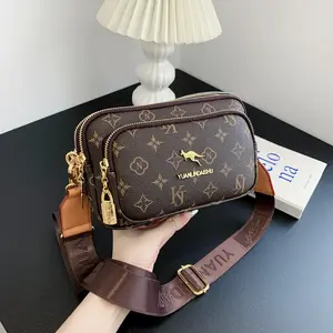 2023 Ins hot sale Summer new High quality vintage design shoulder bag Printed Wide Strap Crossbody Bag Chest Bag