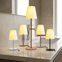 Lampe de table LED étanche pour salle de bain, sans fil, rechargeable, à charge rapide, protection oculaire, lumière ambiante à changement de couleur pour