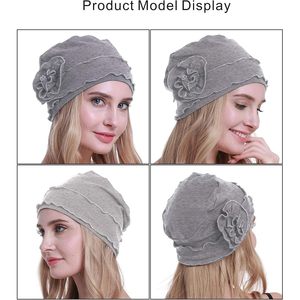 Gorro de turbante de quimio para mujer de primera calidad, gorro de poliéster sólido para proteger la pérdida de cabello para escenas al aire libre, embalaje sellado - Product Image 5
