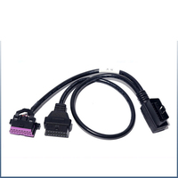 Câble d'extension OBD 2 16 broches OBD2 16 broches mâle à double femelle, câble adaptateur OBD pour VW AUDI en stock