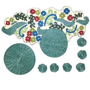 Mantel Individual y posavasos de camino de mesa bordado de gran venta 2024 en diseño Floral dorado para decoración de bodas y Navidad - Product Image 6