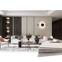 Dekorasi Dalam Ruangan Gaya Modern Krem 600Mm 1200Mm 1220Mm Belah Lurus Panel Dinding Ruang Tamu ATV