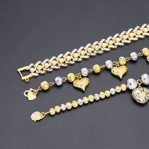 Bracelets Cœur Plaqué Or 24K Jxx, Bracelets Joncs en Laiton Jaune de Haute Qualité, Bracelets Tennis, Bracelets Breloques Tendance - Product Image 1