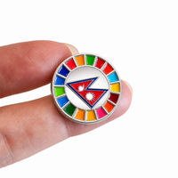 Badge de revers en métal émaillé rond, personnalisé, drapeau du Népal, ODD de l'ONU, souvenir NGO, émail souple, Objectifs de Développement Durable, vente en gros
