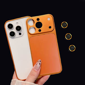 Nueva Funda para <span class=keywords><strong>iPhone</strong></span> 17 16 15 14 Pro Max, Panel Trasero de Metal + Marco de Metal + Protector de Lente, Compatible con Modelos de 13 a 17 Pro Max - Product Image 1