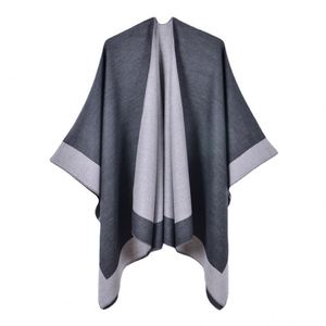 New <b>Women's</b> Spring <b>Scarf</b> Shawl Fashion All-match Solid Color Imitation Cashmere Cotton Split Cloak Argyle Leaf Reversible Retro - Product Image 5