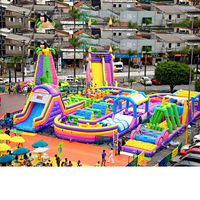 Grand trampoline gonflable pour adultes avec souffleur, jeu de fête, obstacle de saut, complet avec kits de réparation