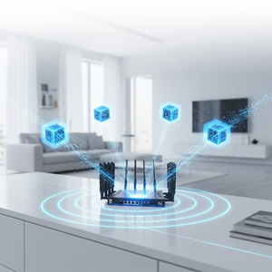Casing <span class=keywords><strong>WIFI</strong></span> <span class=keywords><strong>Router</strong></span>, casing logam <span class=keywords><strong>WIFI</strong></span> 7 <span class=keywords><strong>Modem</strong></span> OpenWrt dengan 12 buah antena High-Gain Tri-Band 3 * Gigabit LAN port disesuaikan <span class=keywords><strong>Router</strong></span> <span class=keywords><strong>WIFI</strong></span> nirkabel - Product Image 1