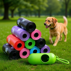 Sacs à déjections canines Pawfect, 45 rouleaux, 675 unités, avec distributeur, anti-fuite, non parfumés, pour chiens et chats - Product Image 2