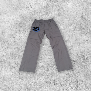 Pantalones de chándal informales de lona de algodón 100% de peso pesado para hombre con logotipo personalizado, transpirables, con cierre de cordón, cintura bordada - Product Image 3