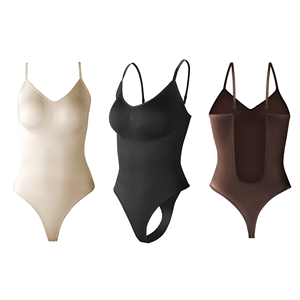 จั๊มสูทแบบชิ้นเดียวไร้ตะเข็บสายหนังกลับเข้ารูปโชว์หลังกระชับสัดส่วนคอร์เซ็ทผ้าไหมบางถักสำหรับผู้หญิงบอดี้สูทผู้ใหญ่ - Product Image 3