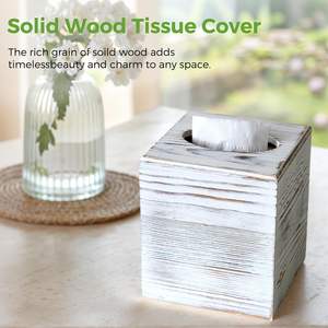 Logo personnalisé Bless You Home Decor Porte-serviettes carré rustique Porte-serviettes en <span class=keywords><strong>bois</strong></span> Boîte à mouchoirs en <span class=keywords><strong>bois</strong></span> Porte-couvercle - Product Image 5