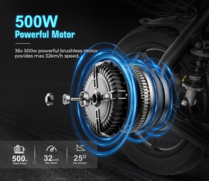 Samebike สกู๊ตเตอร์ไฟฟ้าพับได้350วัตต์มอเตอร์250วัตต์7.8AH แบตเตอรี่ลิเธียมจอแสดงผล LCD ระยะไกล - Product Image 3