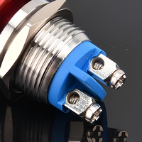 Interrupteurs à bouton-poussoir miniatures en acier inoxydable, étanches IP67, 1NO1NC, à verrouillage momentané, à réinitialisation automatique, à verrouillage automatique