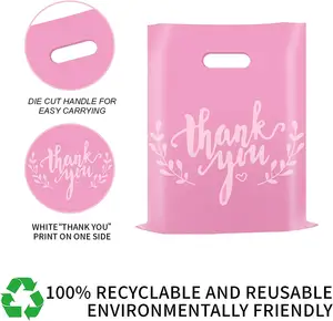 Hot Bán Giá Rẻ Biểu Tượng Tùy Chỉnh In Tái Sử Dụng Có Thể Gập Lại Xử Lý Màu Hồng Giá Rẻ Bán Buôn Túi Nhựa Chết Cắt Nhựa Mang Theo Túi - Product Image 4