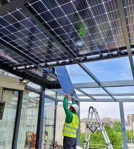 Panel solar BIPV de las mejores tarifas, 375W, doble vidrio, mono bifacial, 385W, 400W, tipo PERC, silicio policristalino para casa de techo - Product Image 1