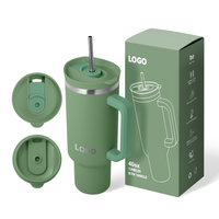 Nouveau design – Gobelet isotherme en acier inoxydable de 40 oz, sans BPA, avec poignée, isolation thermique 12-24 heures, écologique pour les voyages et les animaux de compagnie