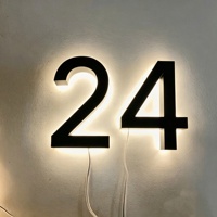 Numéros de maison en acrylique personnalisés avec éclairage LED et télécommande, étanches IP65, pour la décoration des maisons, des bâtiments et des écoles