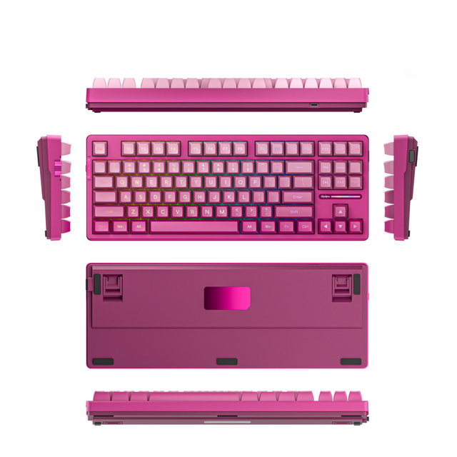 Custom RGB Gaming Mechanical Keyboard 87 Keys USB Wired White/Black/Purple 75% Layout Gasket Structure for PC Computer