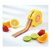 Bonbons gélifiés acidulés aux fruits, certifiés ISO9001, fabriqués en Chine, en gros, OEM/ODM, en bandes, aux couleurs arc-en-ciel fruitées, certifiés Halal