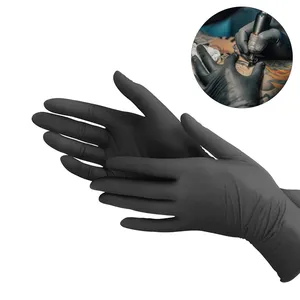Guantes Desechables Negros, 100 Unidades, Sin Polvo, Sin Látex, para Mecánicos, Tatuajes, Belleza, Cuidado Corporal y Arte Corporal - Product Image 5