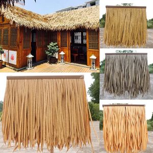 Toiture en chaume artificiel ignifuge en PE, tuiles de toit en palmier, feuilles de chaume sèches, style villageois extérieur, haute simulation - Product Image 6