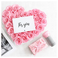 Forever Flower Conserved Roses Eternal Real Heart-Shape Box pour la Saint-Valentin et le cadeau de la fête des mères
