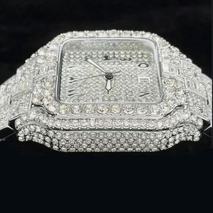 Reloj Cuadrado de Lujo para Hombre de Acero Inoxidable con Esfera de Agujas, Diseño Árabe Personalizado, Movimiento de Cuarzo con Circonitas - Product Image 5