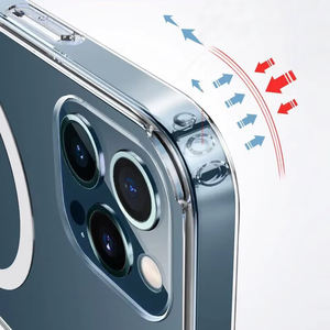 Logo clair chargeur antichoc <span class=keywords><strong>Mag</strong></span> coque de téléphone pour <span class=keywords><strong>iPhone</strong></span> 15/14/13 Pro Max couverture mobile magnétique transparente sûre Plus modèle IQOO - Product Image 5