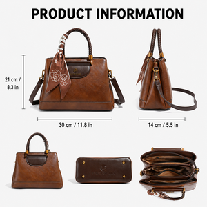 Proveedor Mayorista de Bolsos de PU Encerado Vintage, Bolso Tipo Satchel con Asa Trenzada y Pañuelo de Seda <span class=keywords><strong>para</strong></span> Suministro Profesional Global - Product Image 3