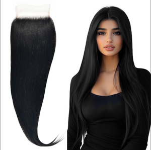 ผมแท้แบบ Remy Virgin  ขนาด 5x5 นิ้ว  ชนิด Swiss Lace Closure  จัดเรียงเกล็ดผม  น้ำหนัก 80 กรัมต่อชิ้น  หลายสี สำหรับผู้หญิงแอฟริกันอเมริกัน - Product Image 1
