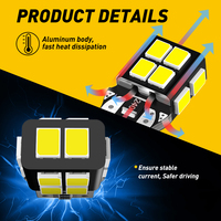 Bombilla LED AUXITO T10 194 W5W 6000K Ámbar 12V, la más vendida de la fábrica, para luz interior de coche.