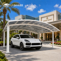 Abri de voiture extérieur en alliage d'aluminium, imperméable, quatre saisons, toit plat, durable, facile à assembler, design moderne, garage, stationnement de voiture