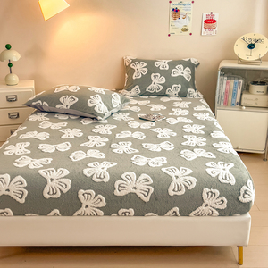 Winter Warm Tufted <strong>Teddy</strong> Flannel <strong>Fitted</strong> <strong>Sheet</strong> Soft Fluffy Milk Velvet Mattress Cover Anti-slip Bed <strong>Sheet</strong> for Home Bedding - Product Image 6