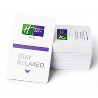 Carte d'accès intelligente NFC RFID en PVC imprimée sur mesure, 13,56 MHz, mini-étiquette, puce 1K 4K F08, étanche, carte de porte d'hôtel