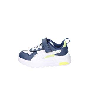 Scarpe da ginnastica Puma per bambini bianche e blu con chiusura in velcro, scarpe casual - Product Image 1