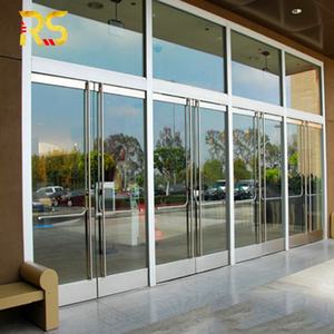 ประตูสแตนเลสสีทองทันสมัย ประตูกระจกสองบาน สำหรับร้านอาหาร ประตูทางเข้าหน้าบ้านทันสมัย ประตูทางเข้าหลักของโรงแรม ดีไซน์ประตูทางเข้าหลัก - Product Image 3