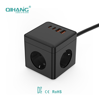 Multiprise européenne 25W PD 3.0 Type-C à charge rapide avec protection OTP/OCP et câble d'extension de 1,5 m pour montres connectées et appareils photo